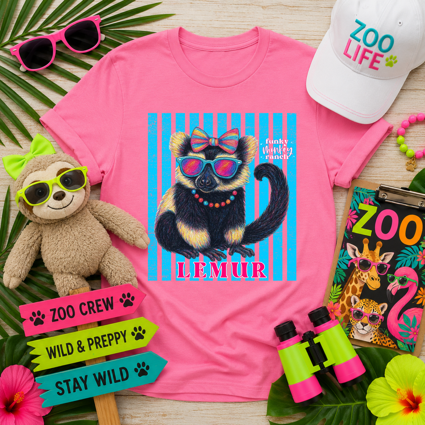 Bright Summer Ruffed Lemur Shirt