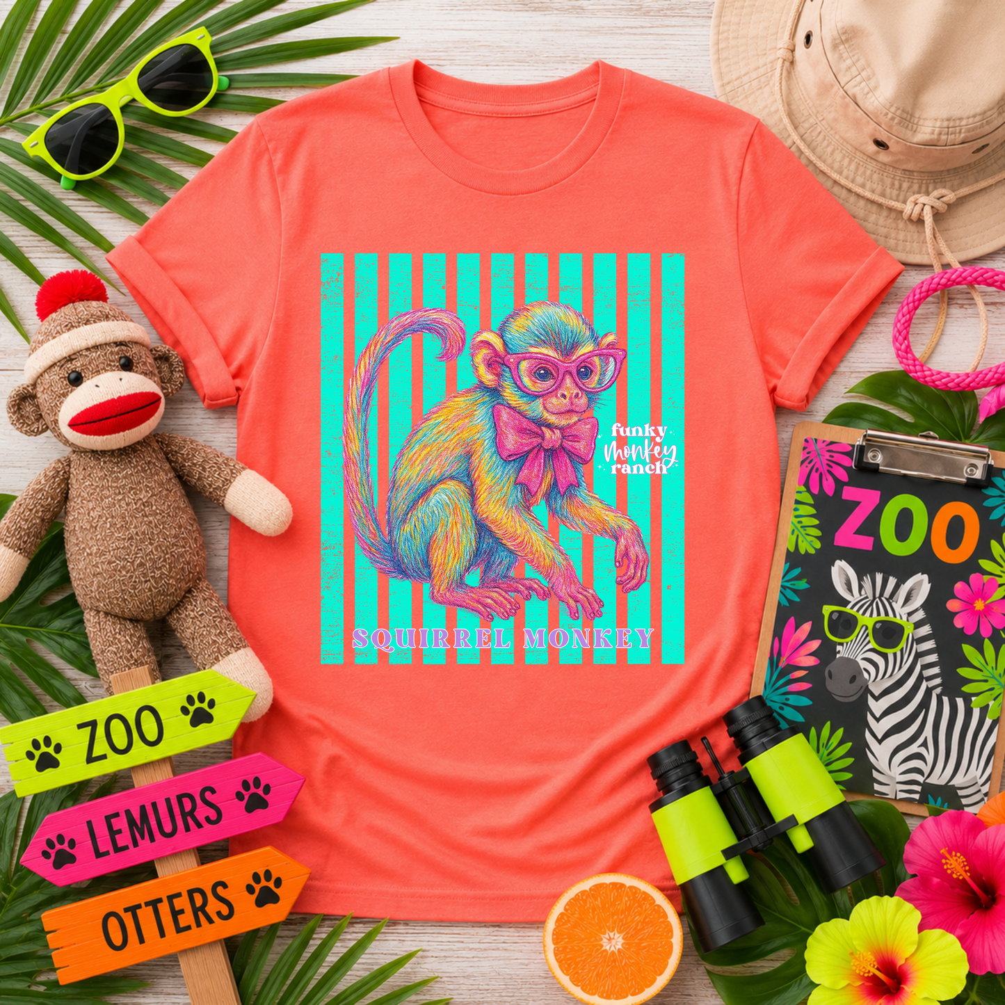 Bright Summer Squirrel Monkey Shirt