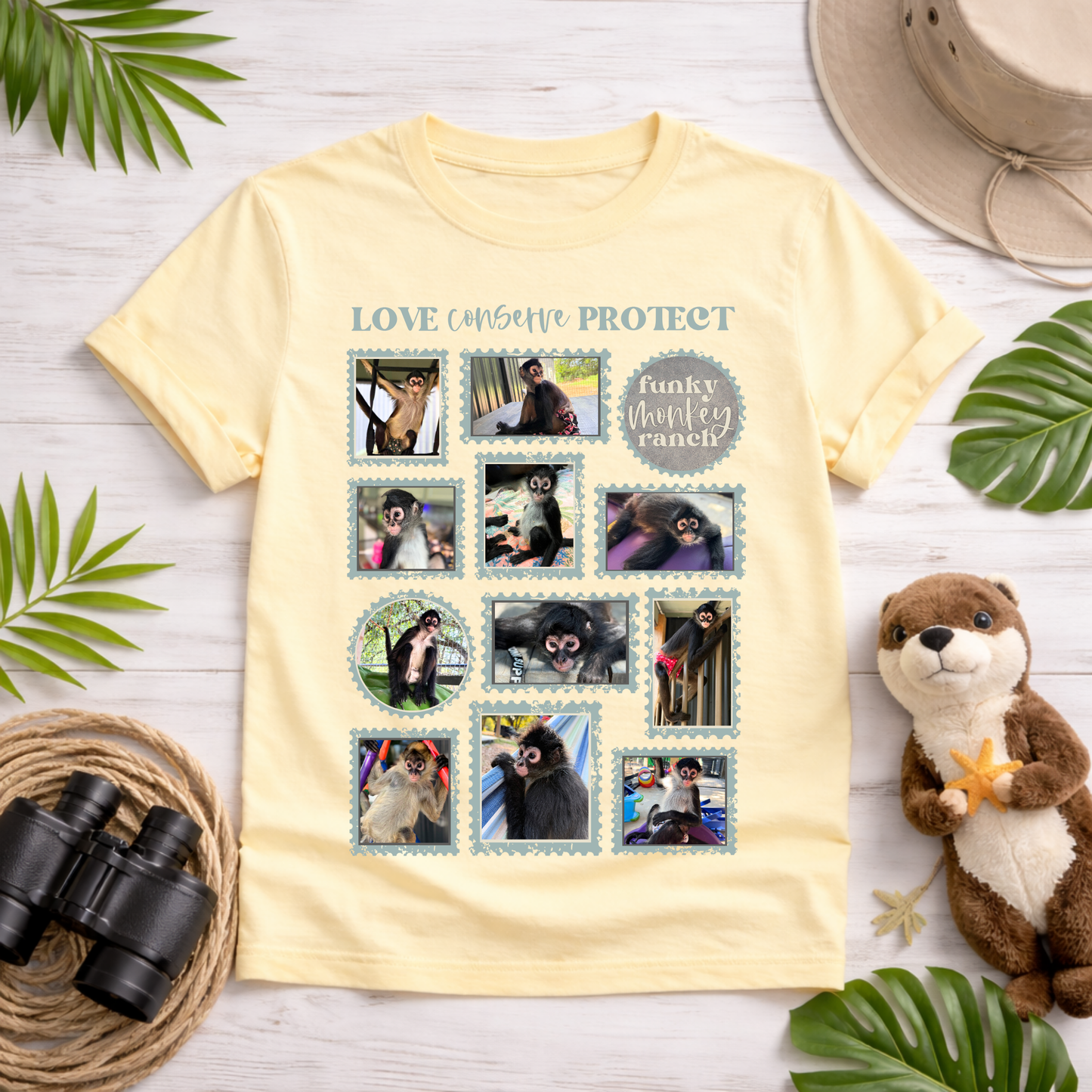 Spider Monkey Vintage Stamp Tee