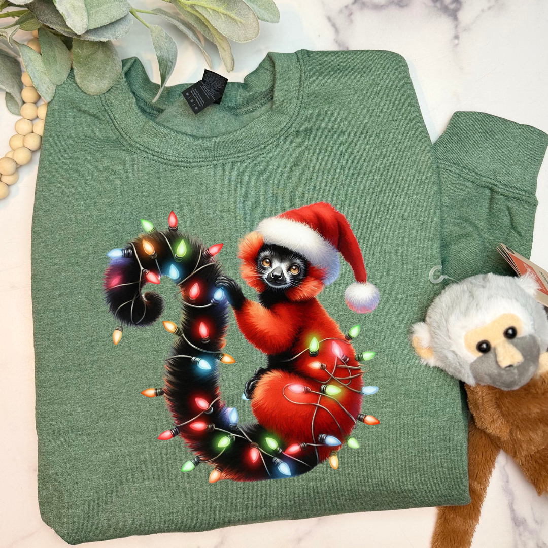Lemur Light Christmas Sweatshirt