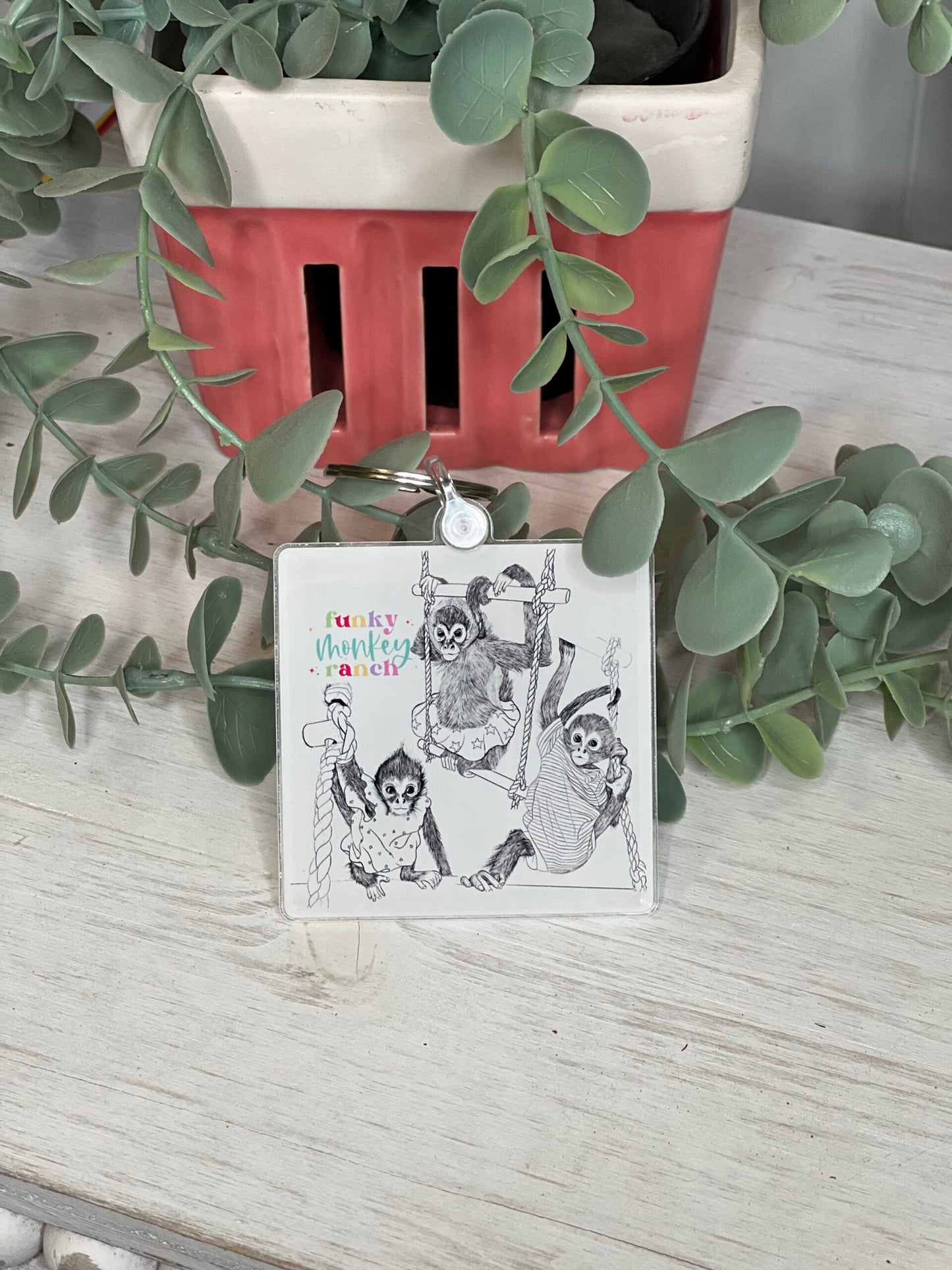 Spider Monkey Keychain featuring Mila, Winston & Quinley image 1
