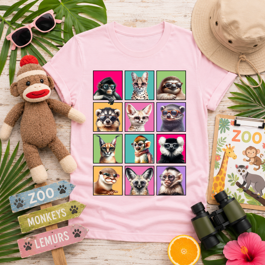 Summer Shades Tee with Exotic Animals
