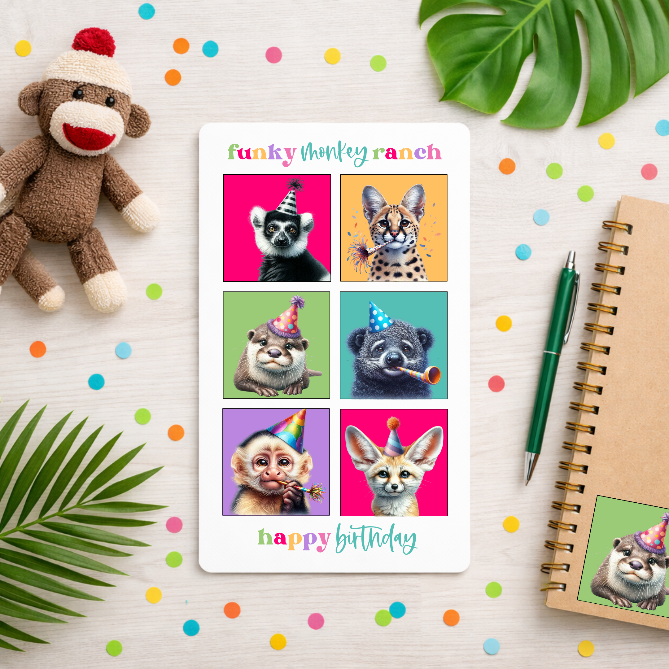 Party Animal Sticker Sheet – Funky Monkey Ranch Foundation