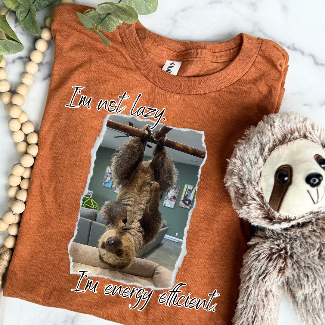 Not Lazy Sloth Tee featuring Stanley