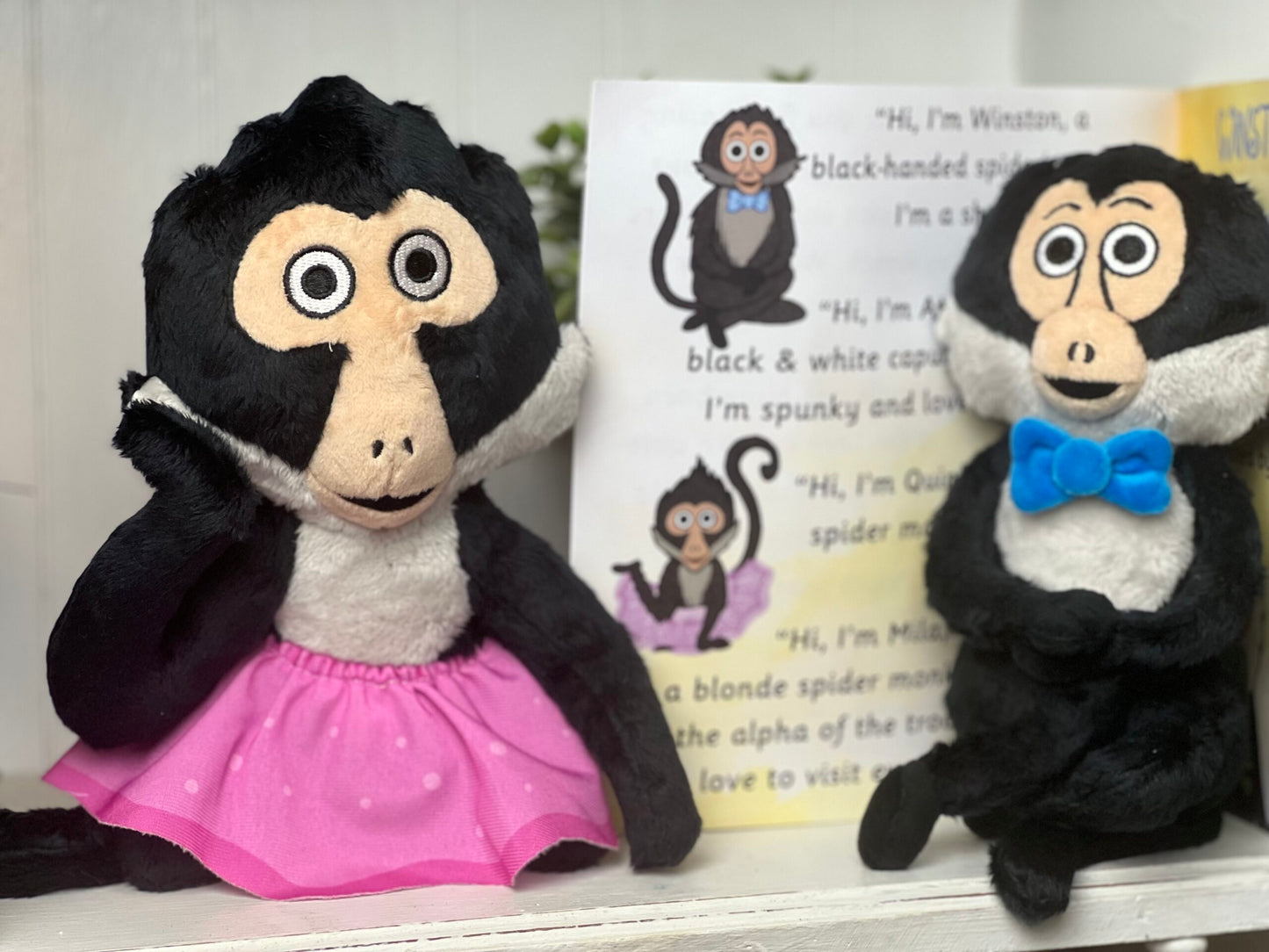 Winston and Quinley Plushies - Custom Spider Monkey Plush Animal