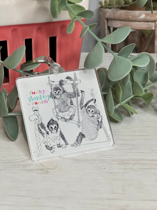 Spider Monkey Keychain featuring Mila, Winston & Quinley image 0
